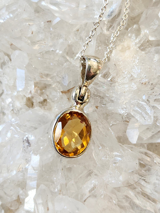 Stirling Silver Citrine Necklace