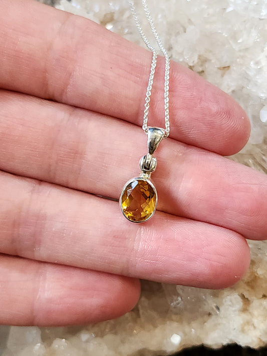 Stirling Silver Citrine Necklace