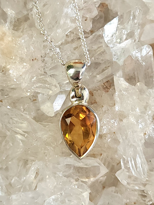Stirling Silver Citrine Necklace