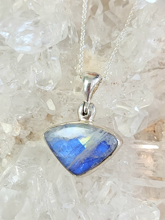 Stirling Silver Blue Moonstone Necklace
