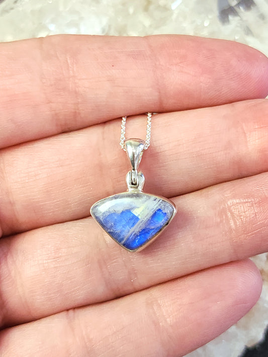 Stirling Silver Blue Moonstone Necklace