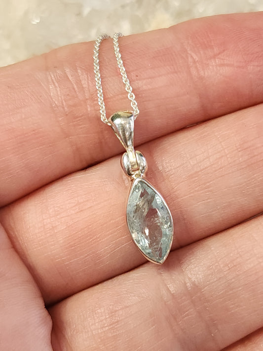 Stirling Silver Aquamarine Necklace