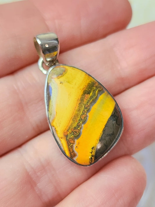 Bumblebee Jasper Stirling Silver S925 Pendant