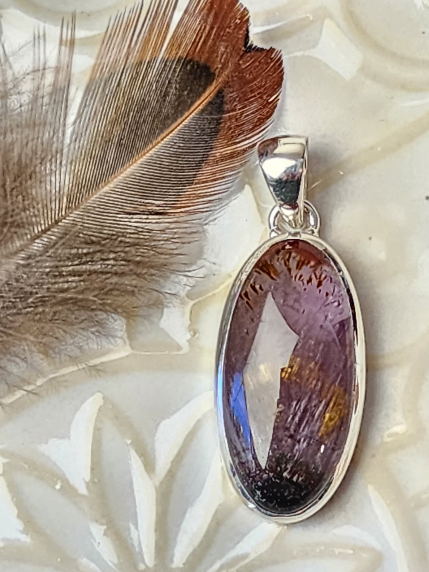 Cacoxenite Stirling Silver S925 Pendant