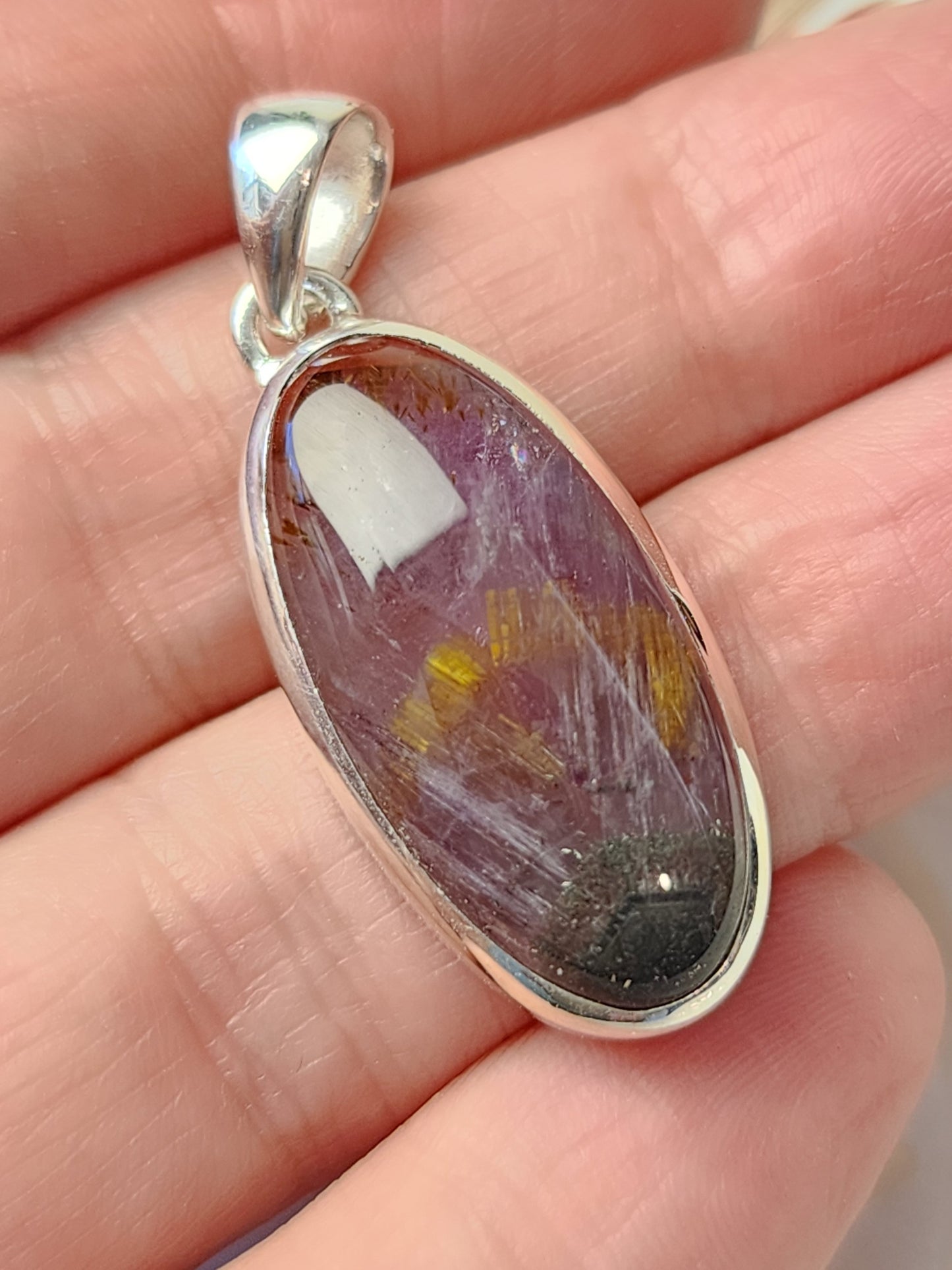 Cacoxenite Stirling Silver S925 Pendant