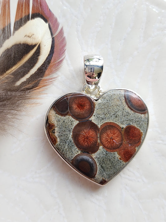 Peanut Obsidian Stirling Silver S925 Pendant