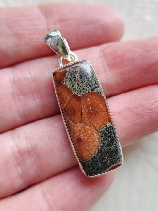 Peanut Obsidian Stirling Silver S925 Pendant
