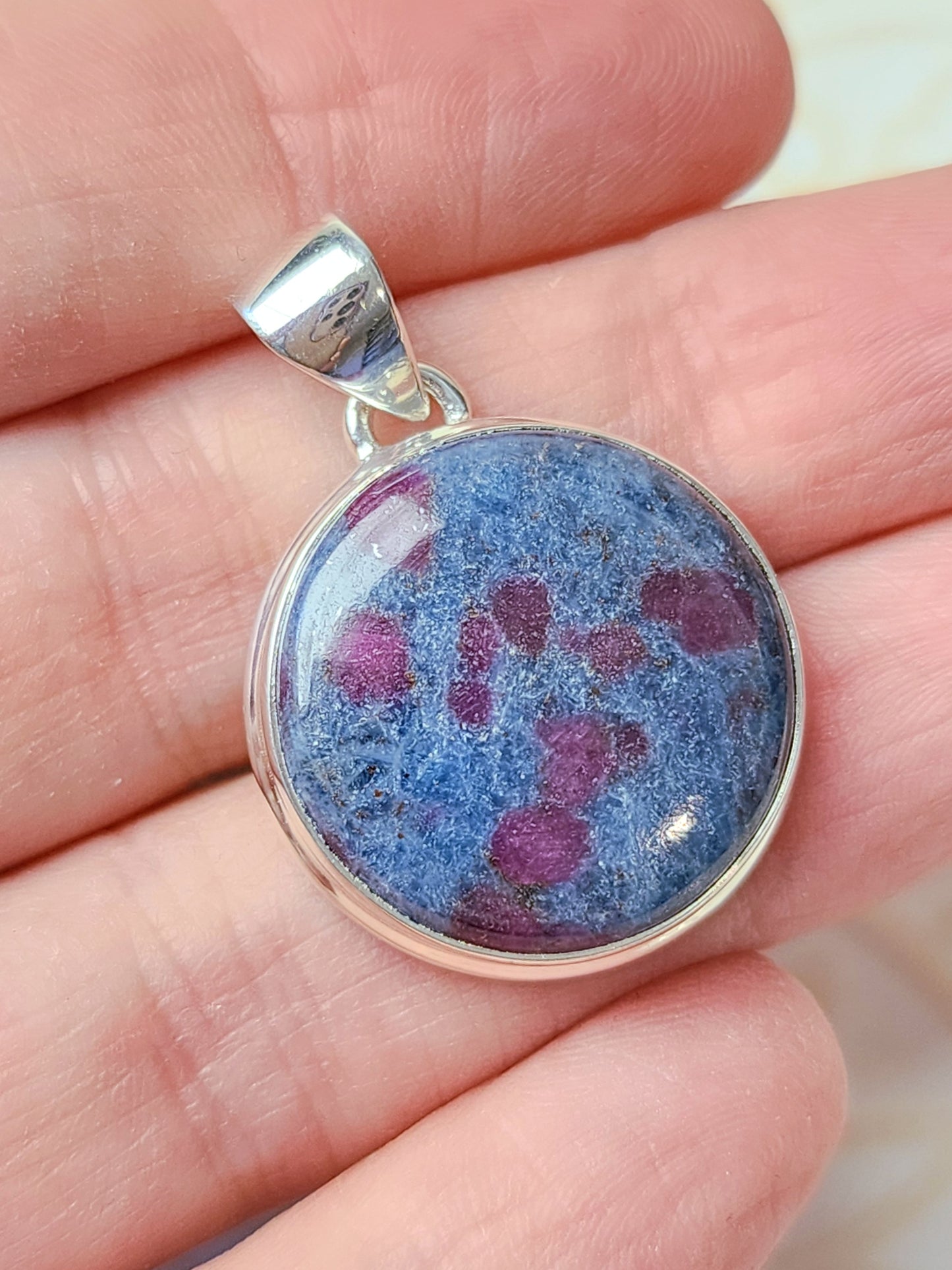 Ruby in Blue Kyanite Stirling Silver S925 Pendant