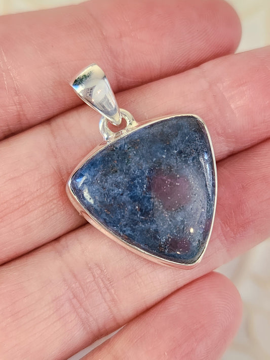 Ruby in Blue Kyanite Stirling Silver S925 Pendant
