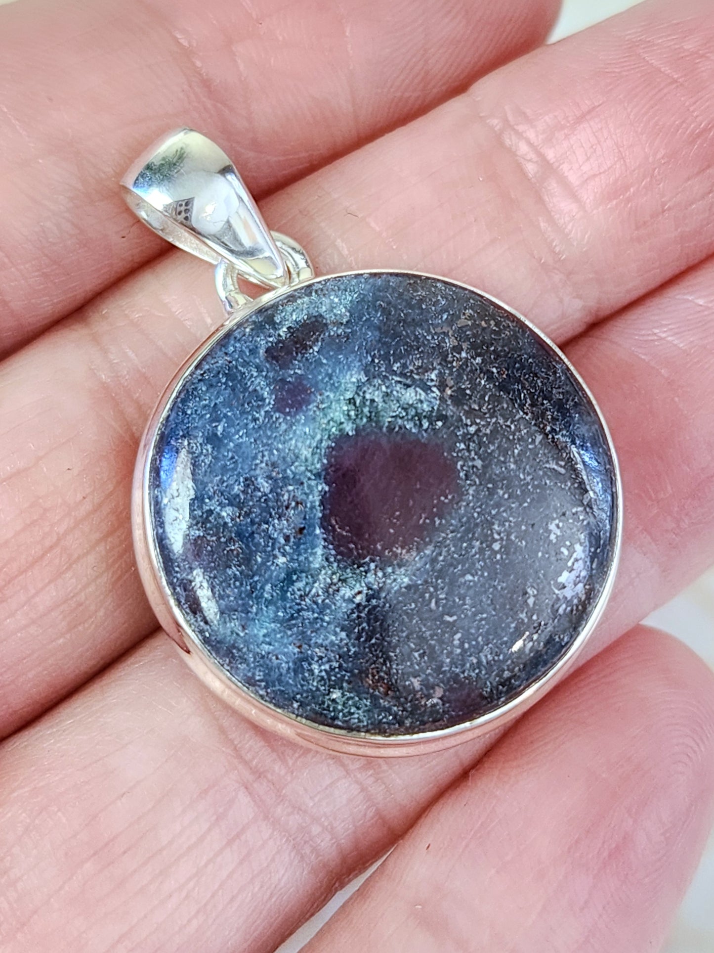 Ruby in Blue Kyanite Stirling Silver S925 Pendant