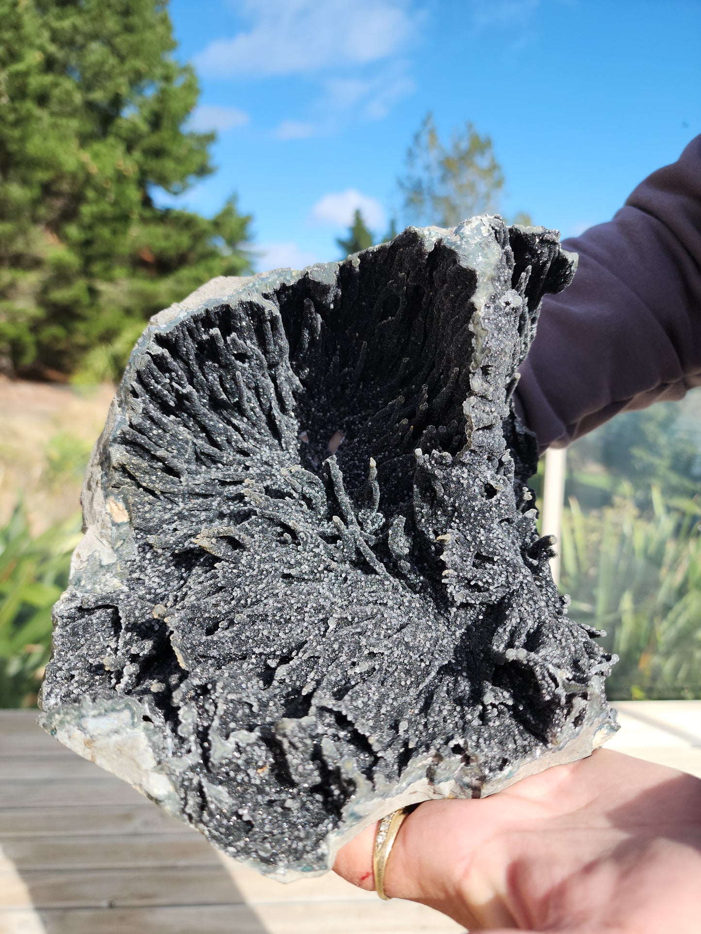 Black Amethyst with Stalactites