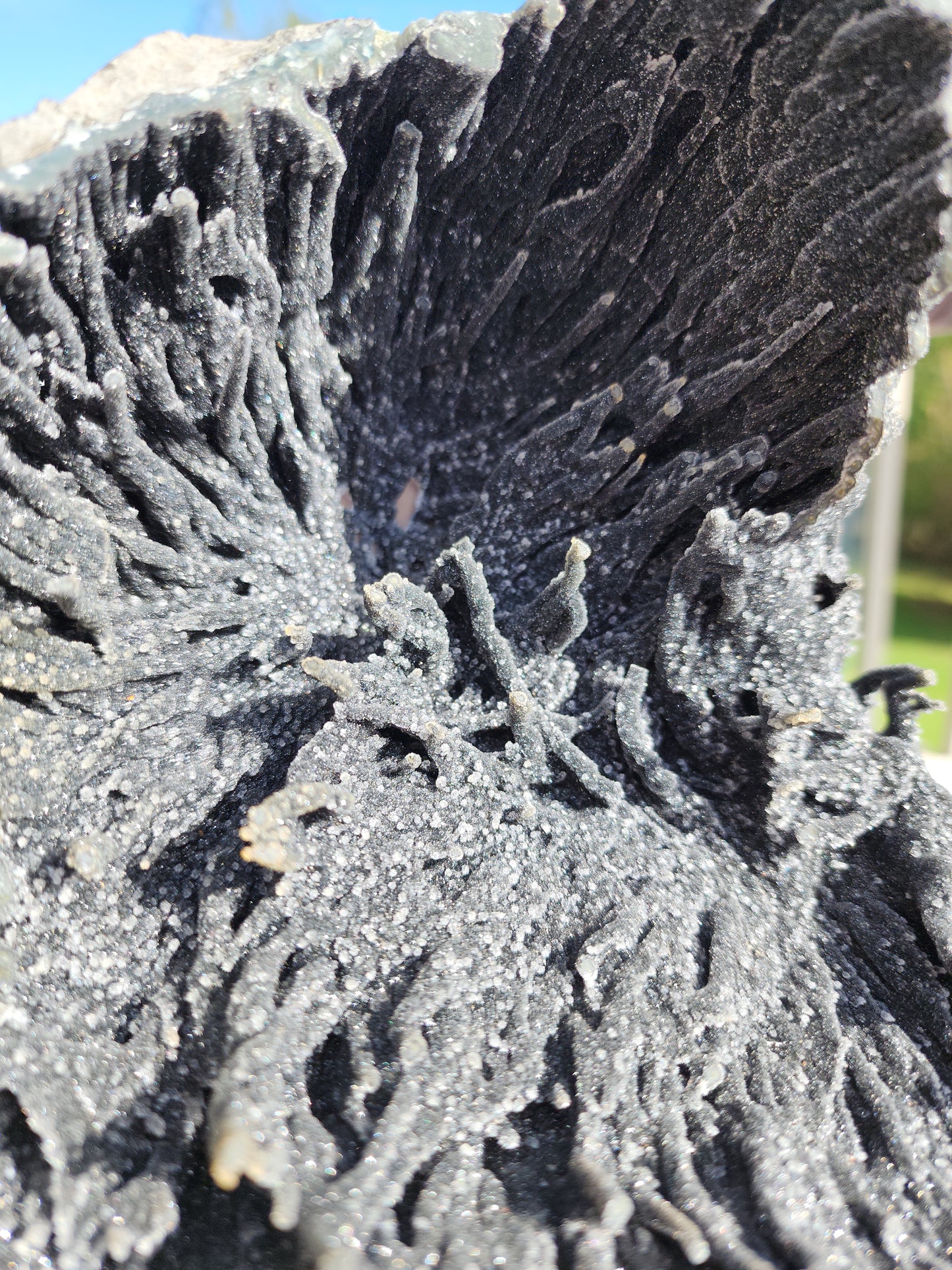 Black Amethyst with Stalactites