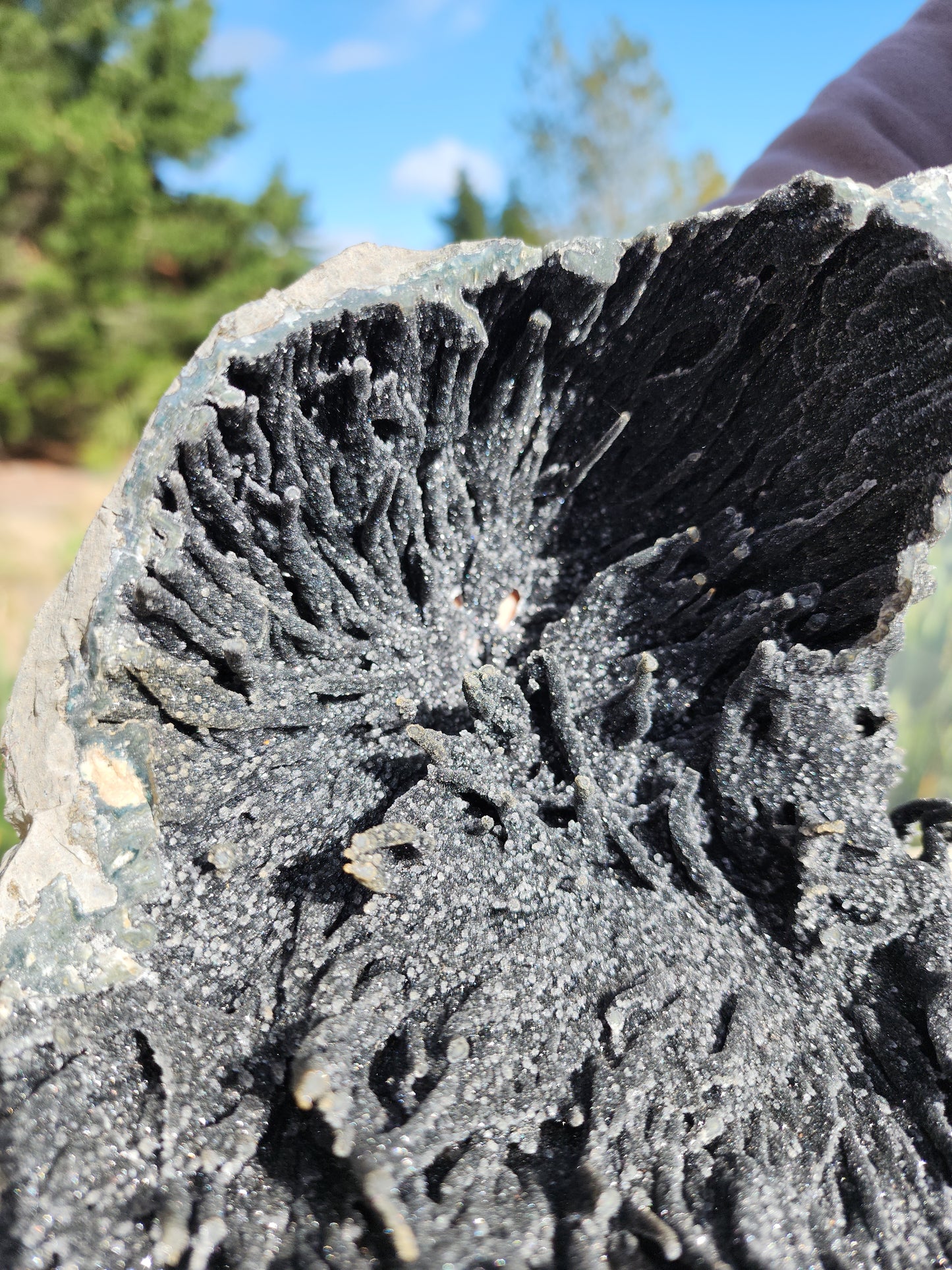 Black Amethyst with Stalactites