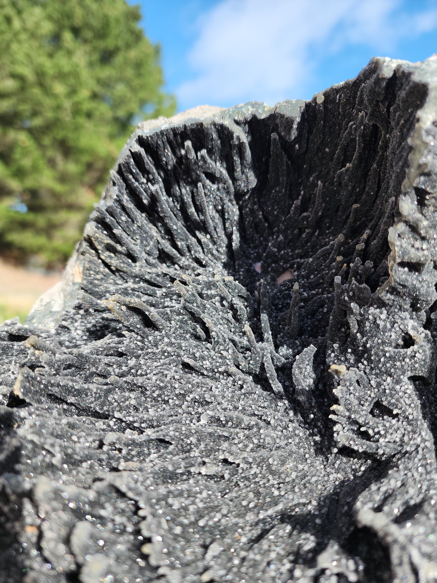 Black Amethyst with Stalactites