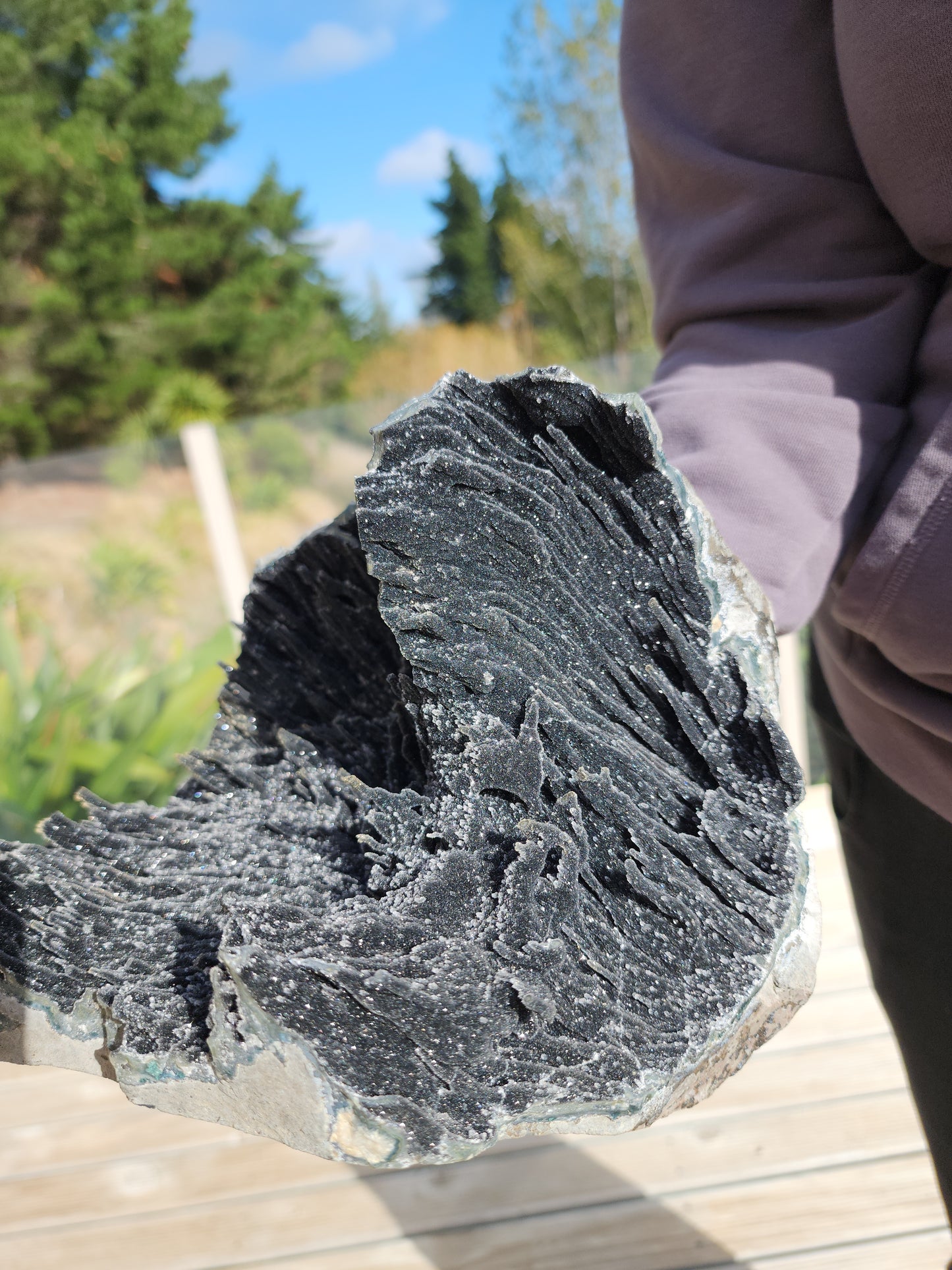 Black Amethyst with Stalactites