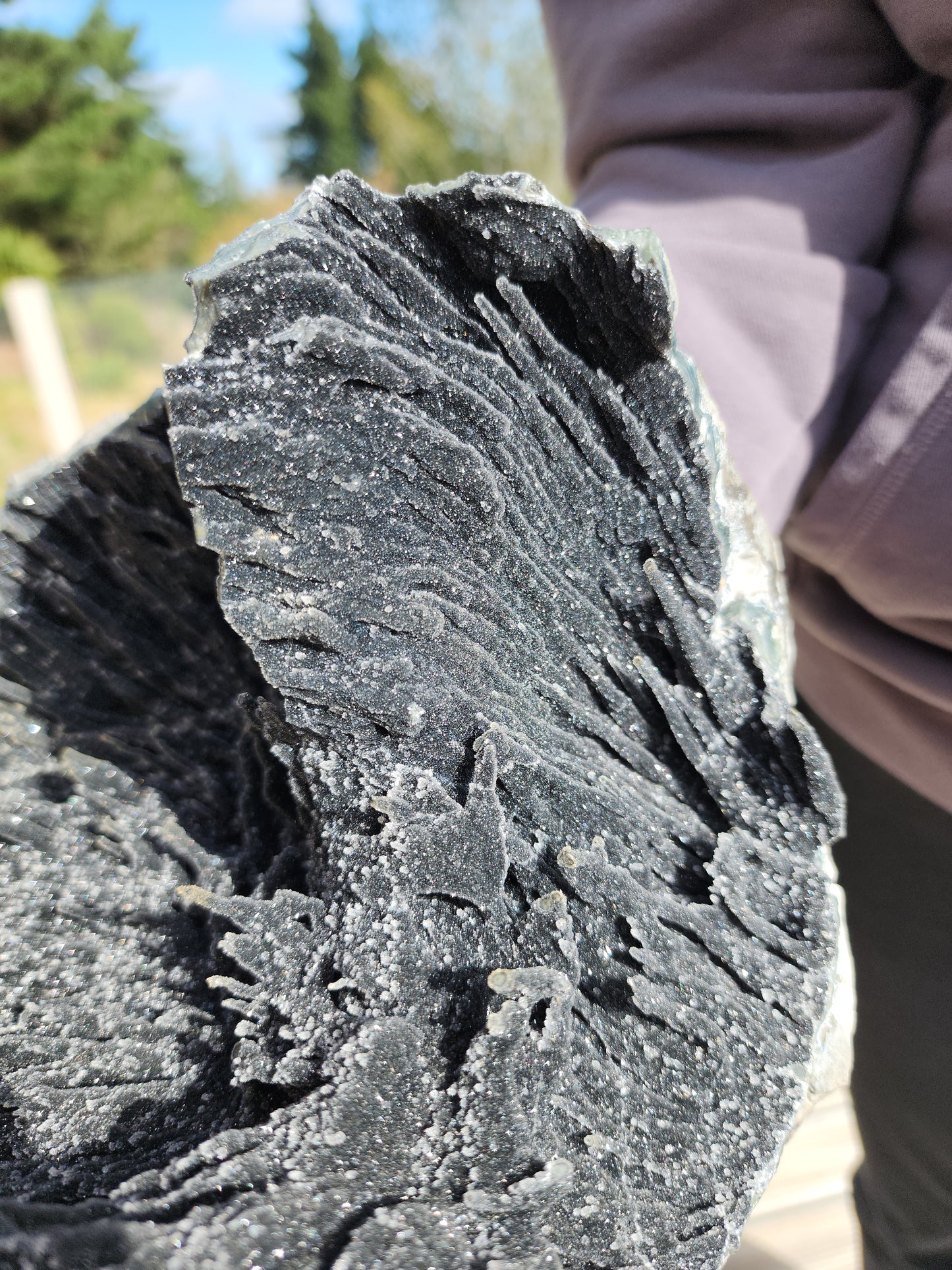 Black Amethyst with Stalactites