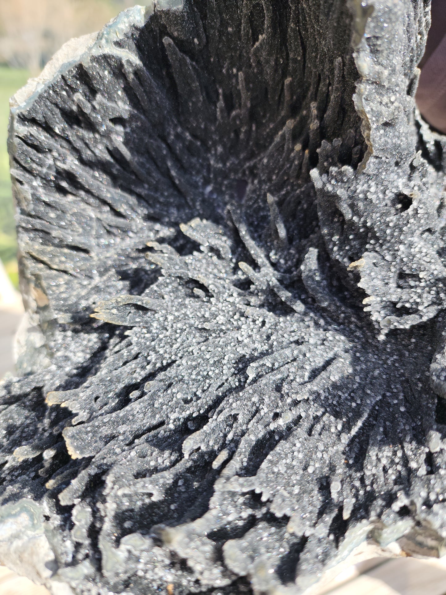 Black Amethyst with Stalactites