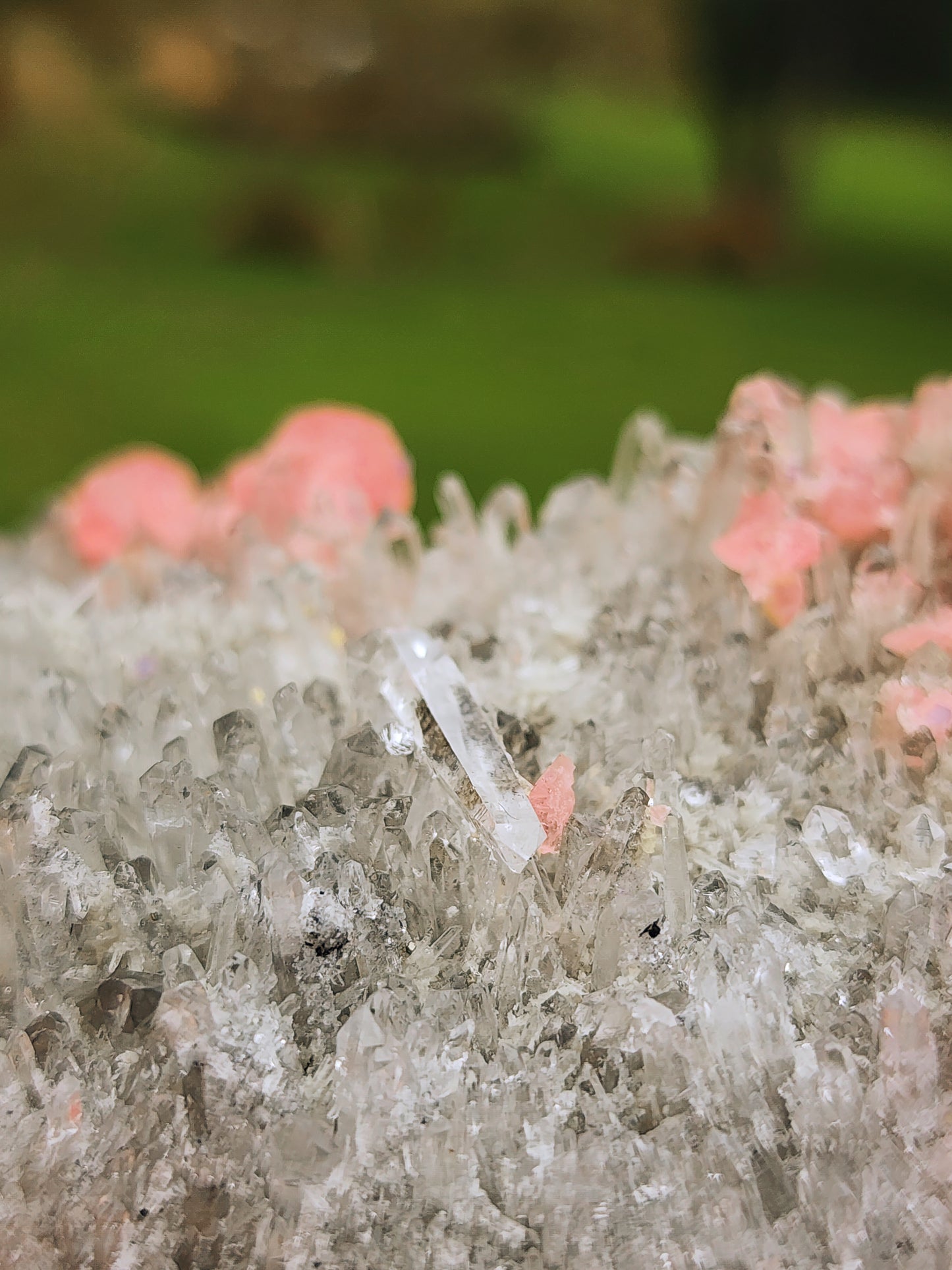 Rhodochrosite Specimen with Fluorite, Quartz and Pyrite