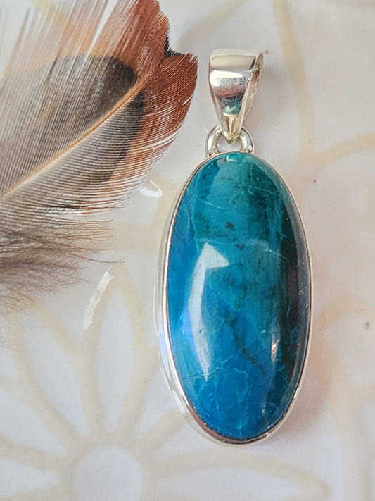 Chrysocolla Stirling Silver S925 Pendant