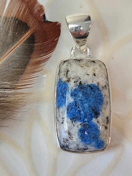 K2 Blue Azurite Stirling Silver S925 Pendant