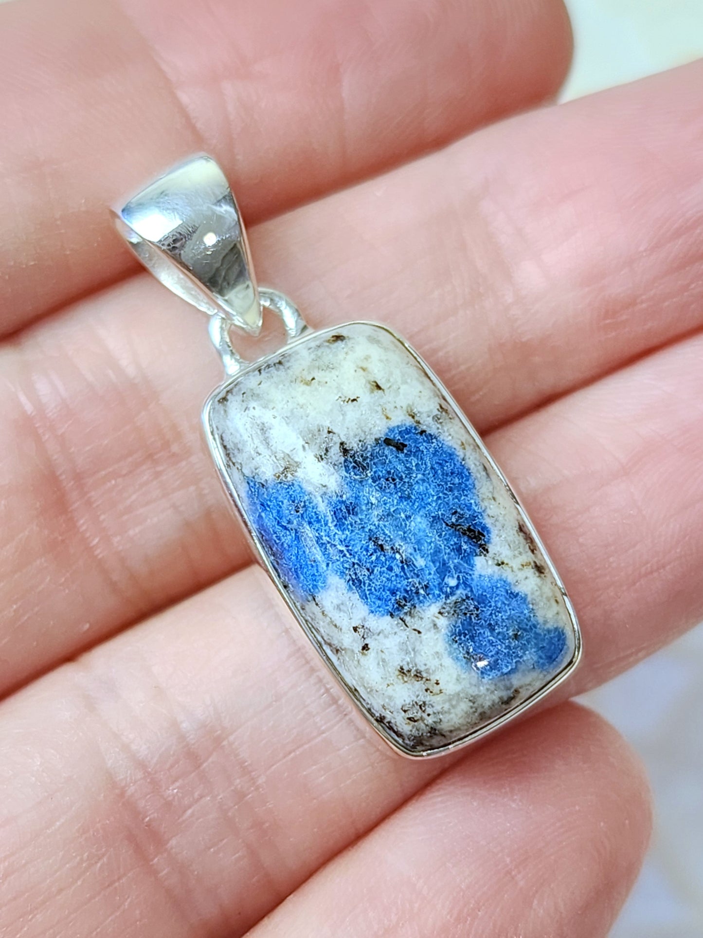 K2 Blue Azurite Stirling Silver S925 Pendant