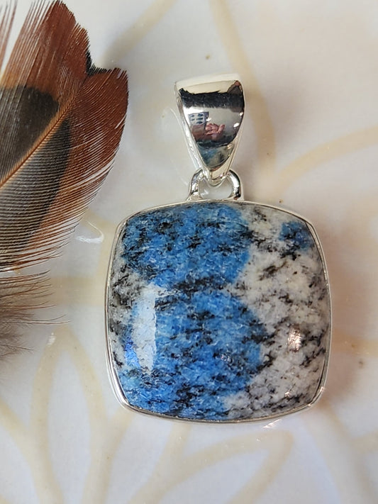 K2 Blue Azurite Stirling Silver S925 Pendant