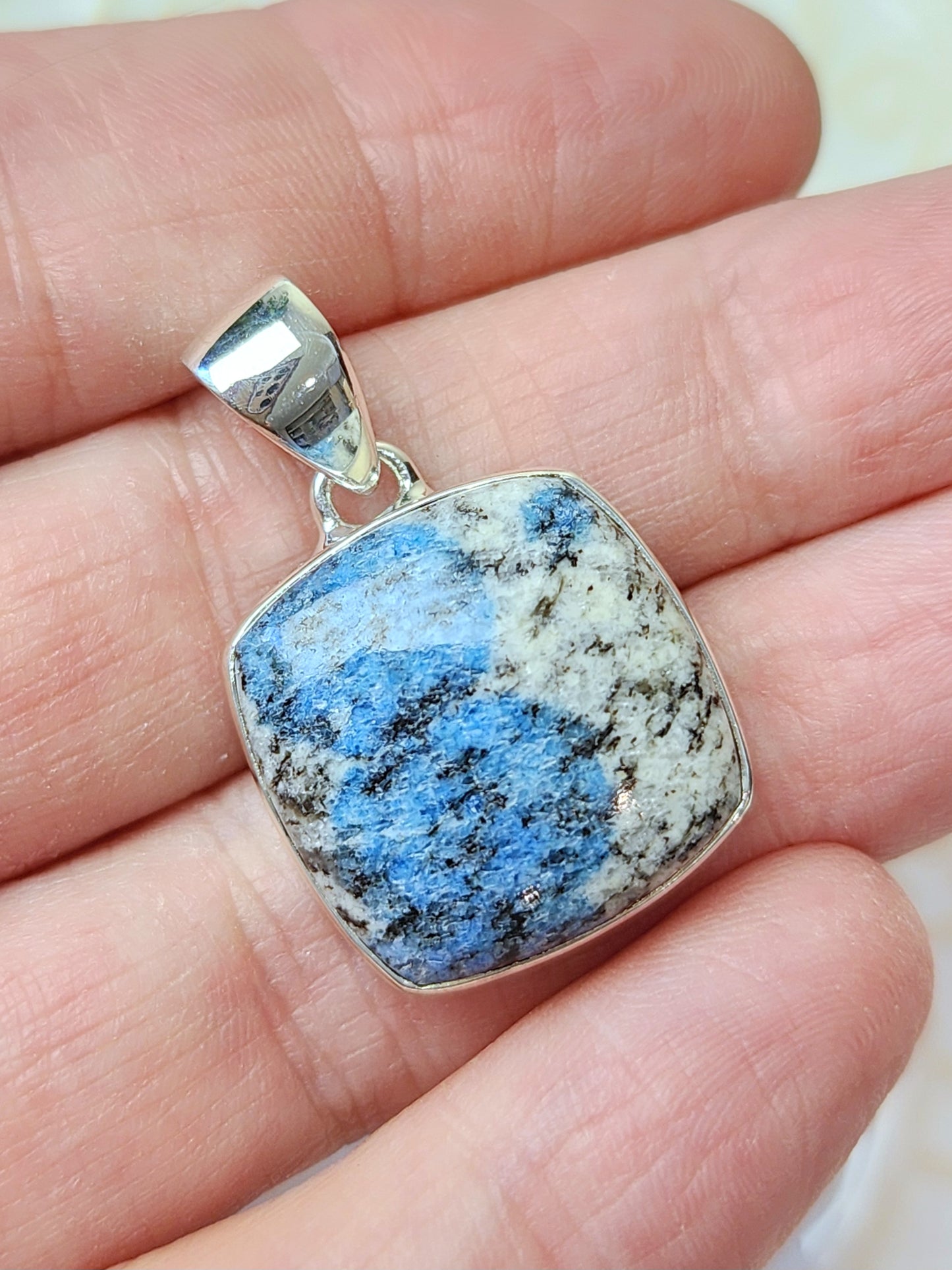 K2 Blue Azurite Stirling Silver S925 Pendant