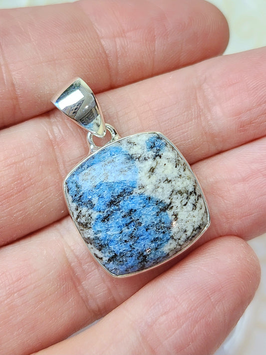 K2 Blue Azurite Stirling Silver S925 Pendant