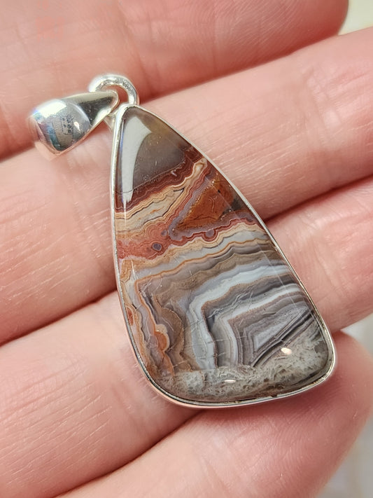 Laguna Agate Stirling Silver S925 Pendant