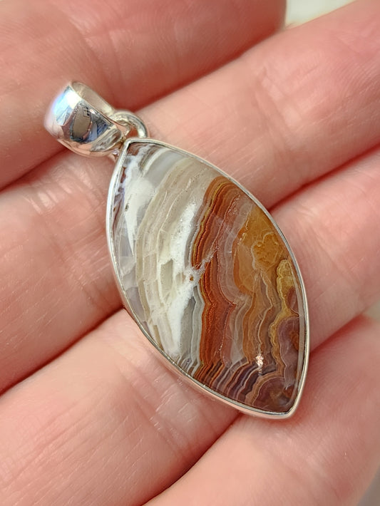 Laguna Agate Stirling Silver S925 Pendant