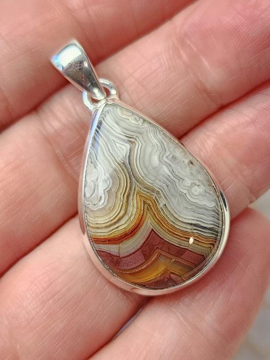 Laguna Agate Stirling Silver S925 Pendant