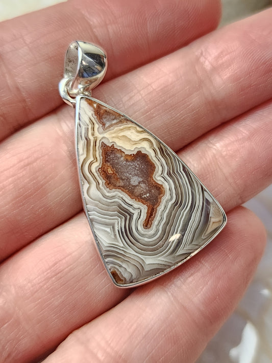 Laguna Agate Stirling Silver S925 Pendant