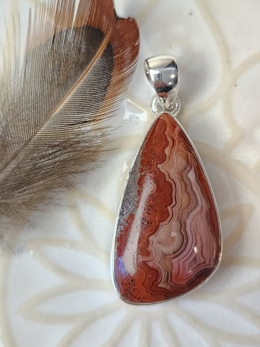 Laguna Agate Stirling Silver S925 Pendant