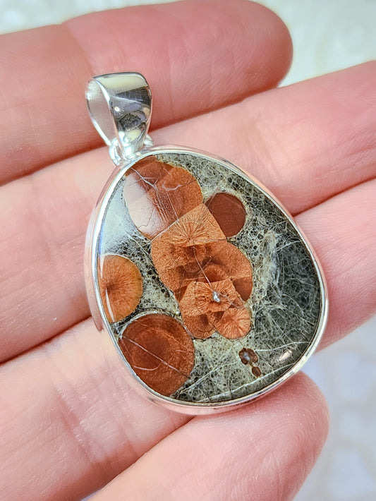 Peanut Obsidian Stirling Silver S925 Pendant