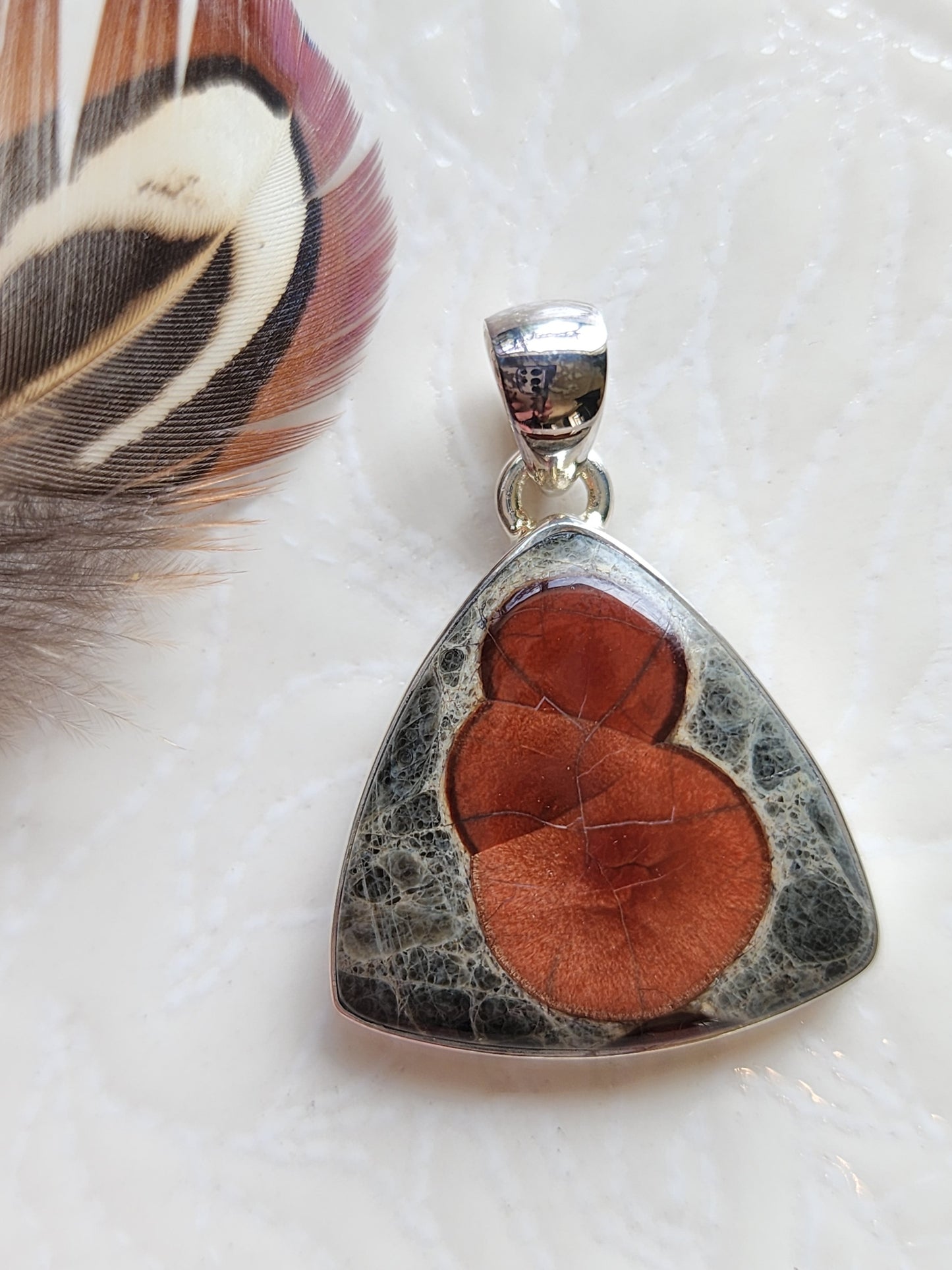 Peanut Obsidian Stirling Silver S925 Pendant