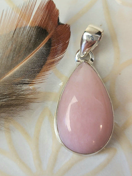 Pink Opal Stirling Silver S925 Pendant