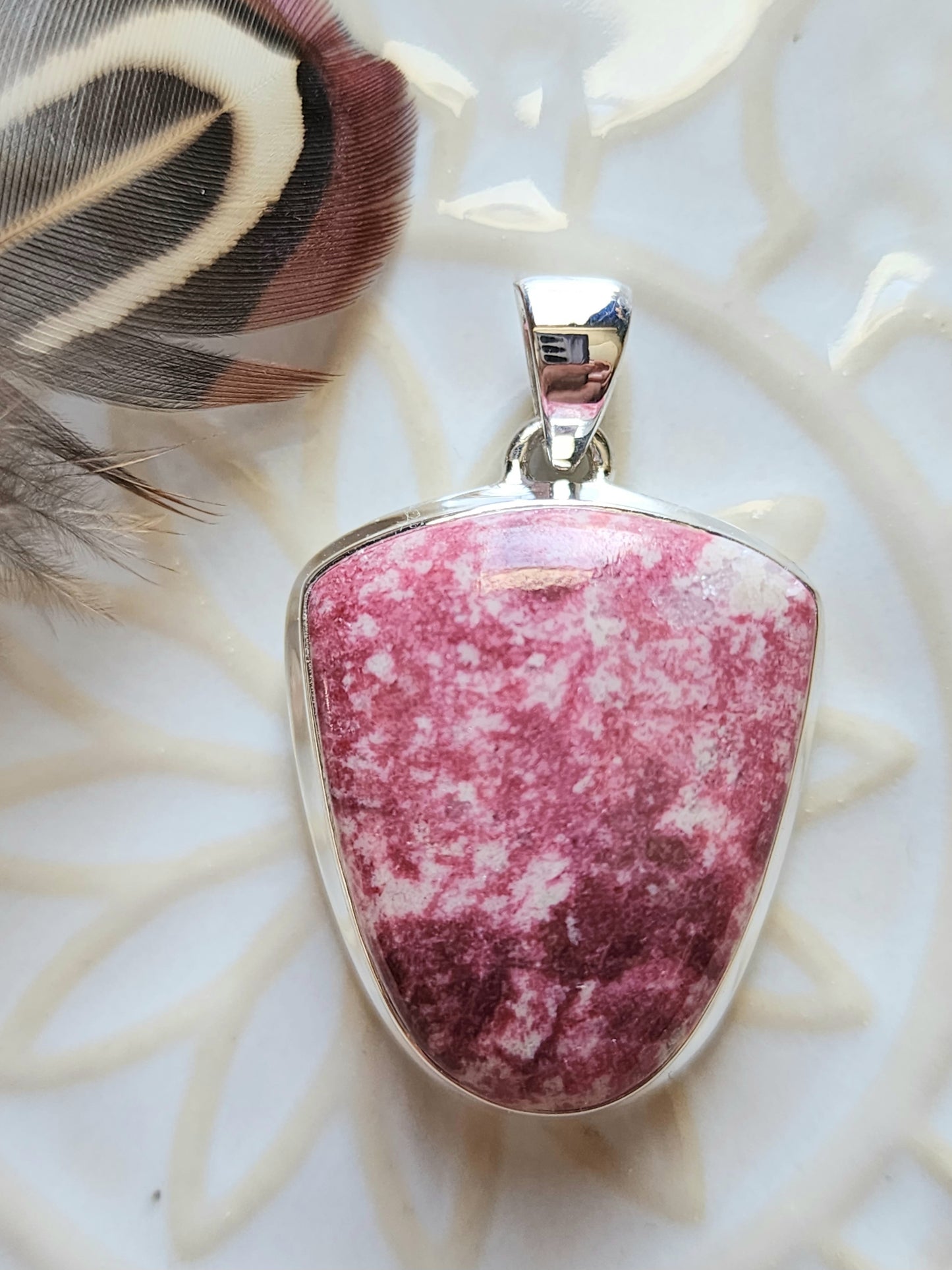 Pink Thulite Stirling Silver S925 Pendant