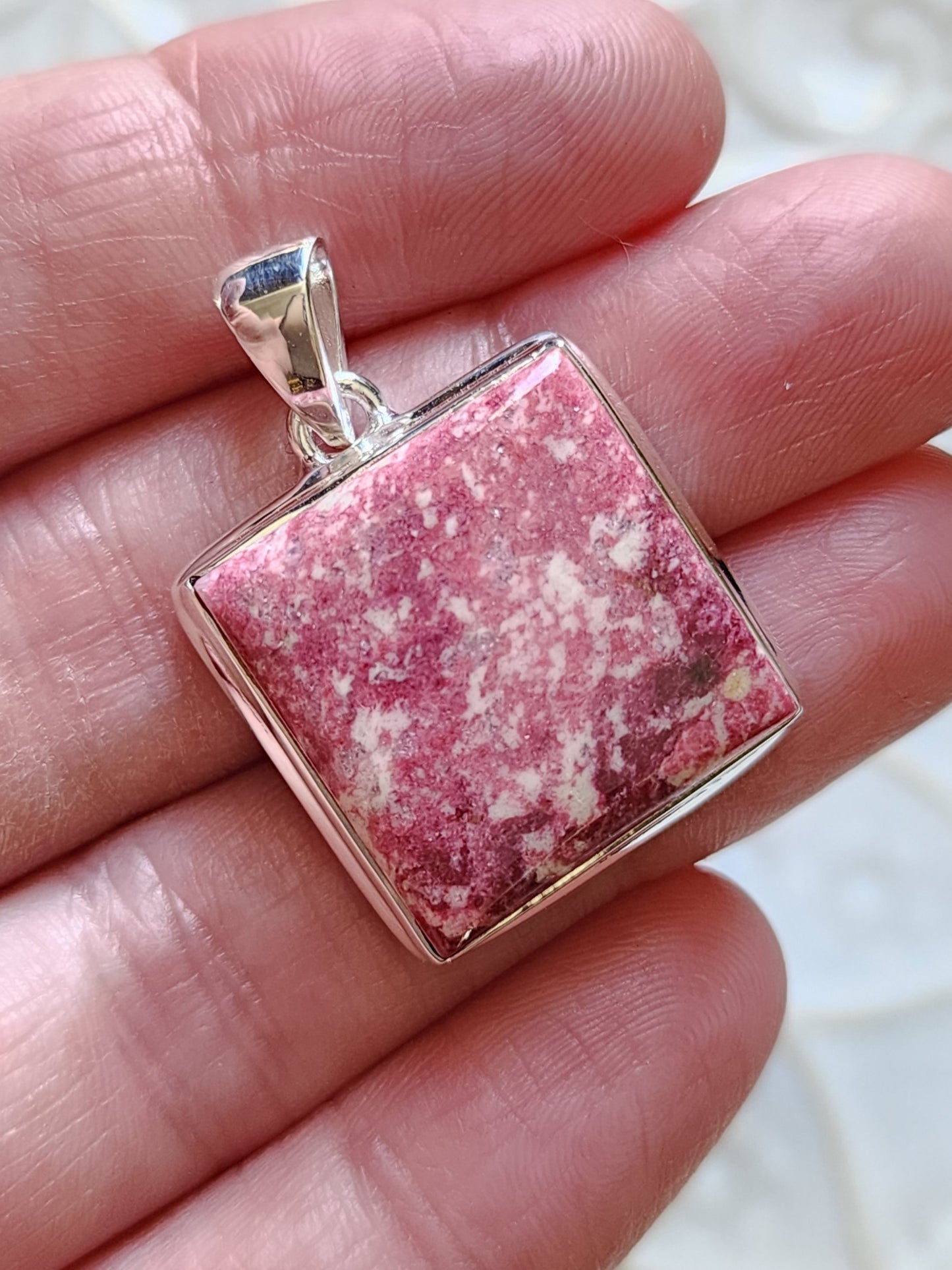 Pink Thulite Stirling Silver S925 Pendant