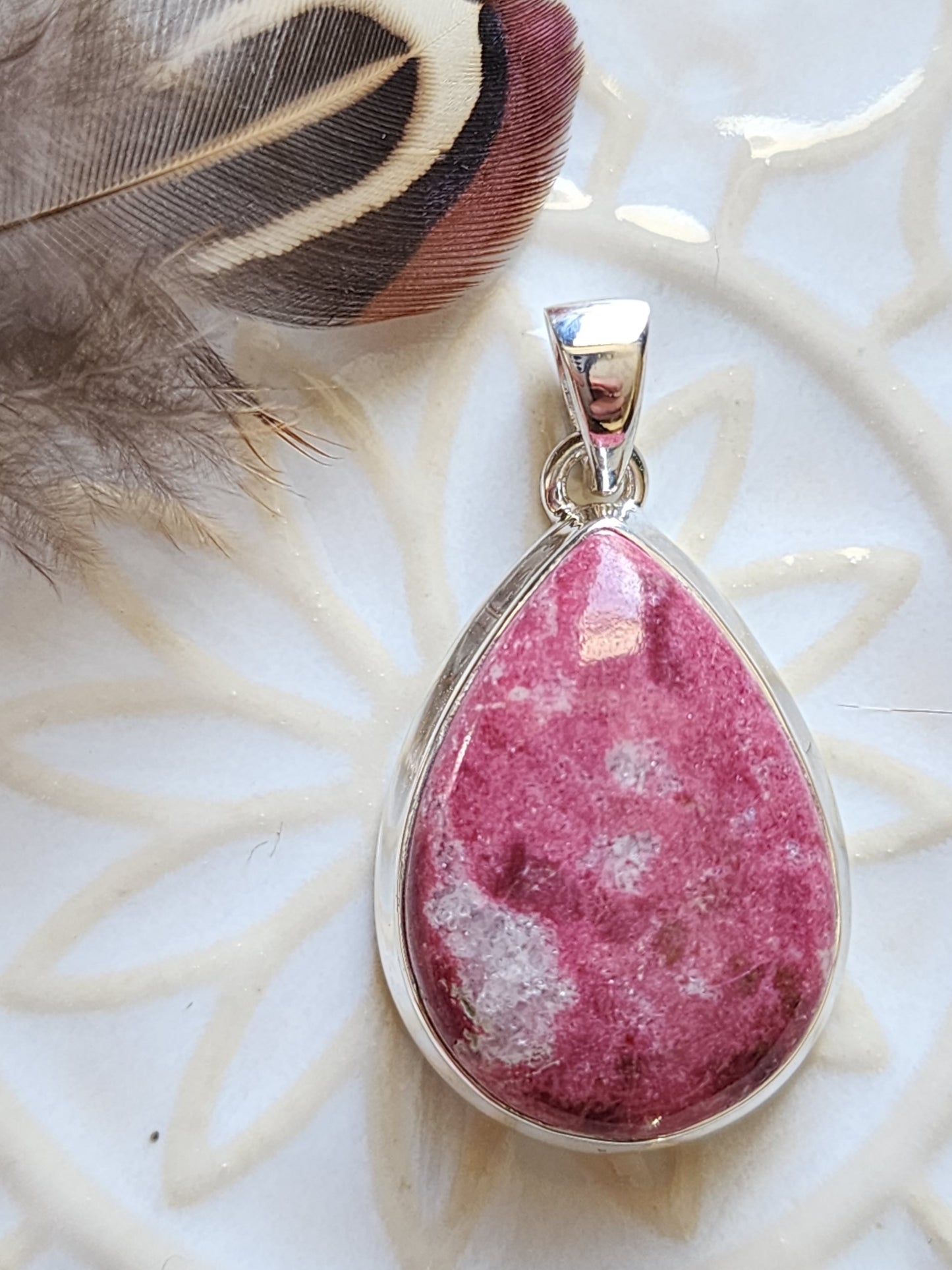 Pink Thulite Stirling Silver S925 Pendant