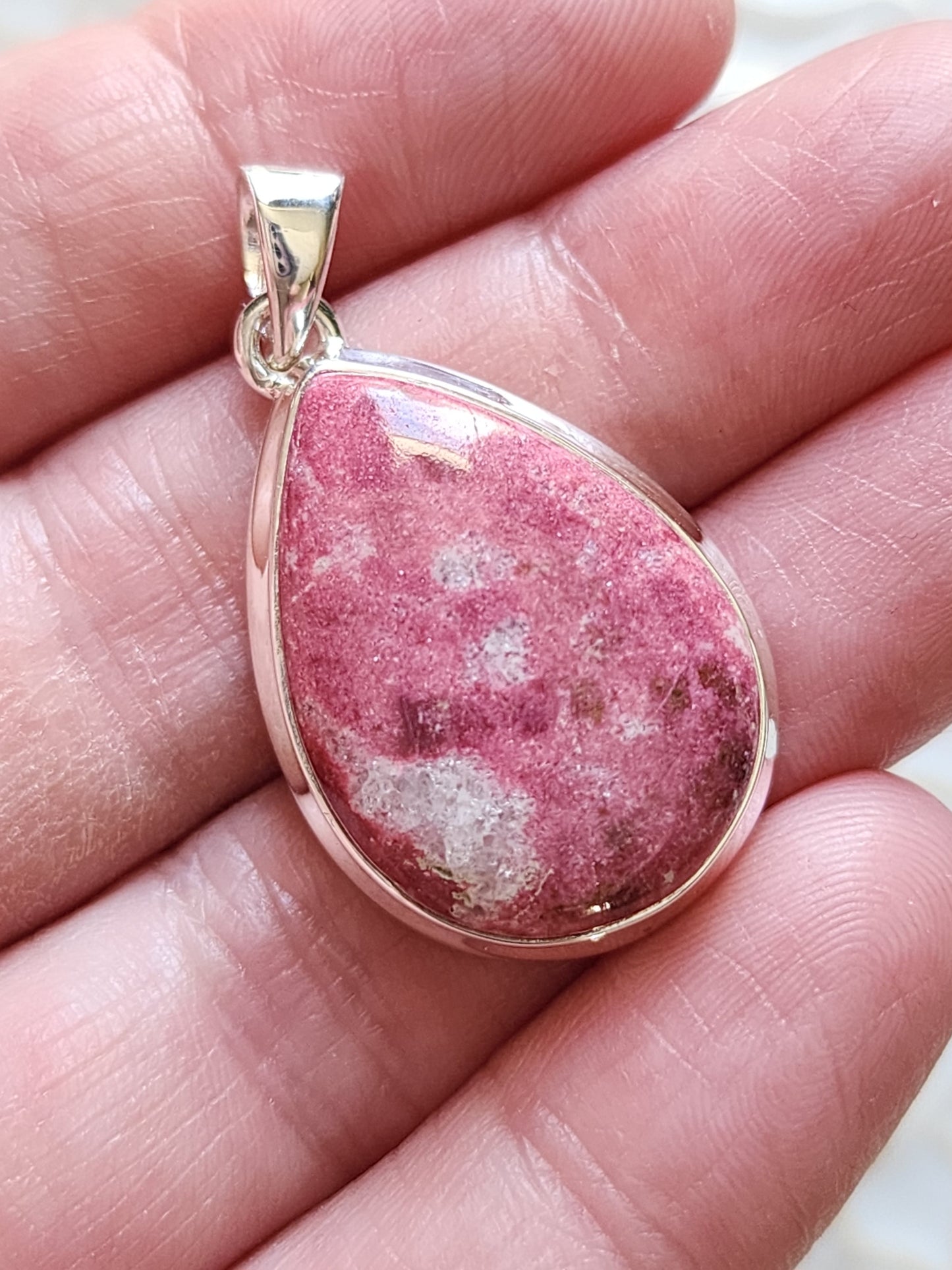 Pink Thulite Stirling Silver S925 Pendant