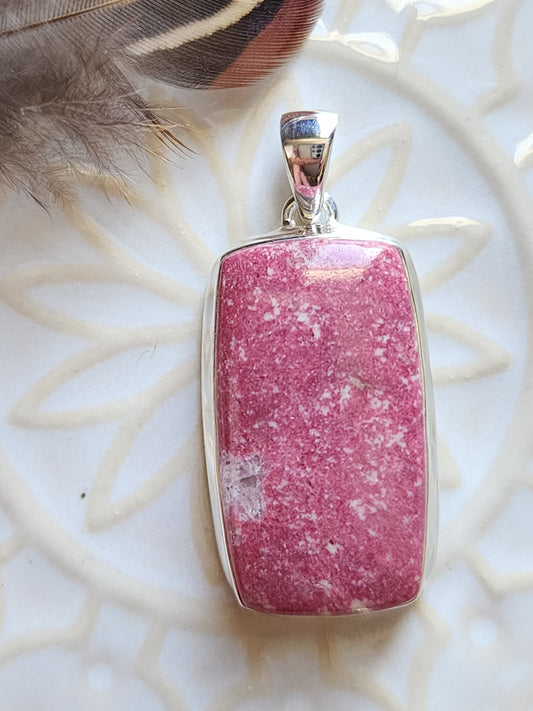 Pink Thulite Stirling Silver S925 Pendant