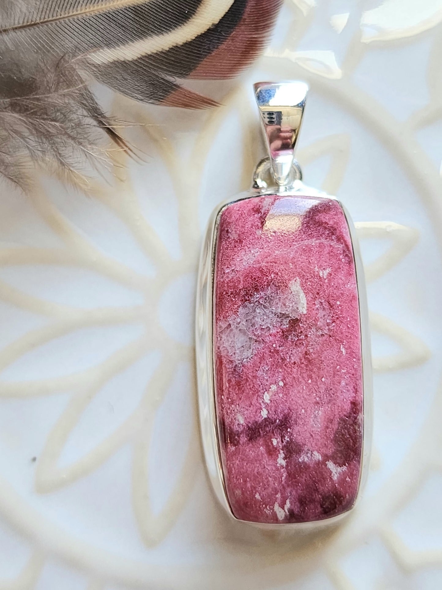 Pink Thulite Stirling Silver S925 Pendant