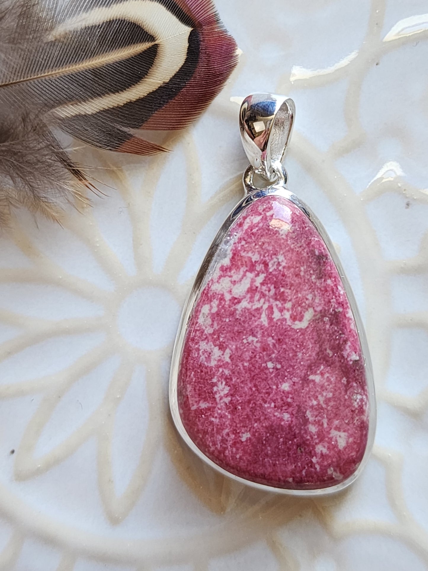 Pink Thulite Stirling Silver S925 Pendant