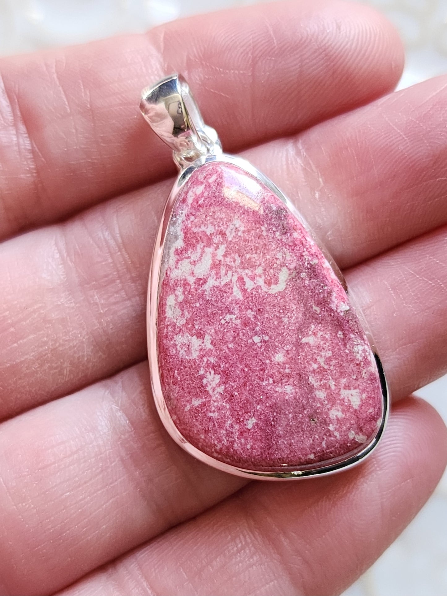 Pink Thulite Stirling Silver S925 Pendant