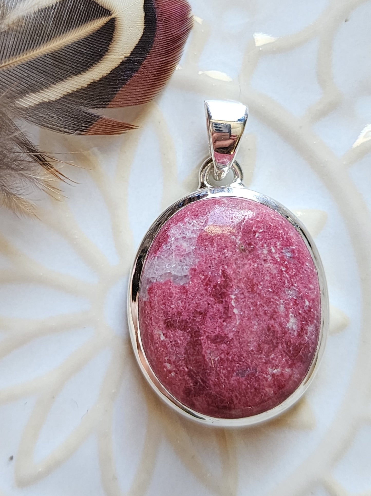 Pink Thulite Stirling Silver S925 Pendant