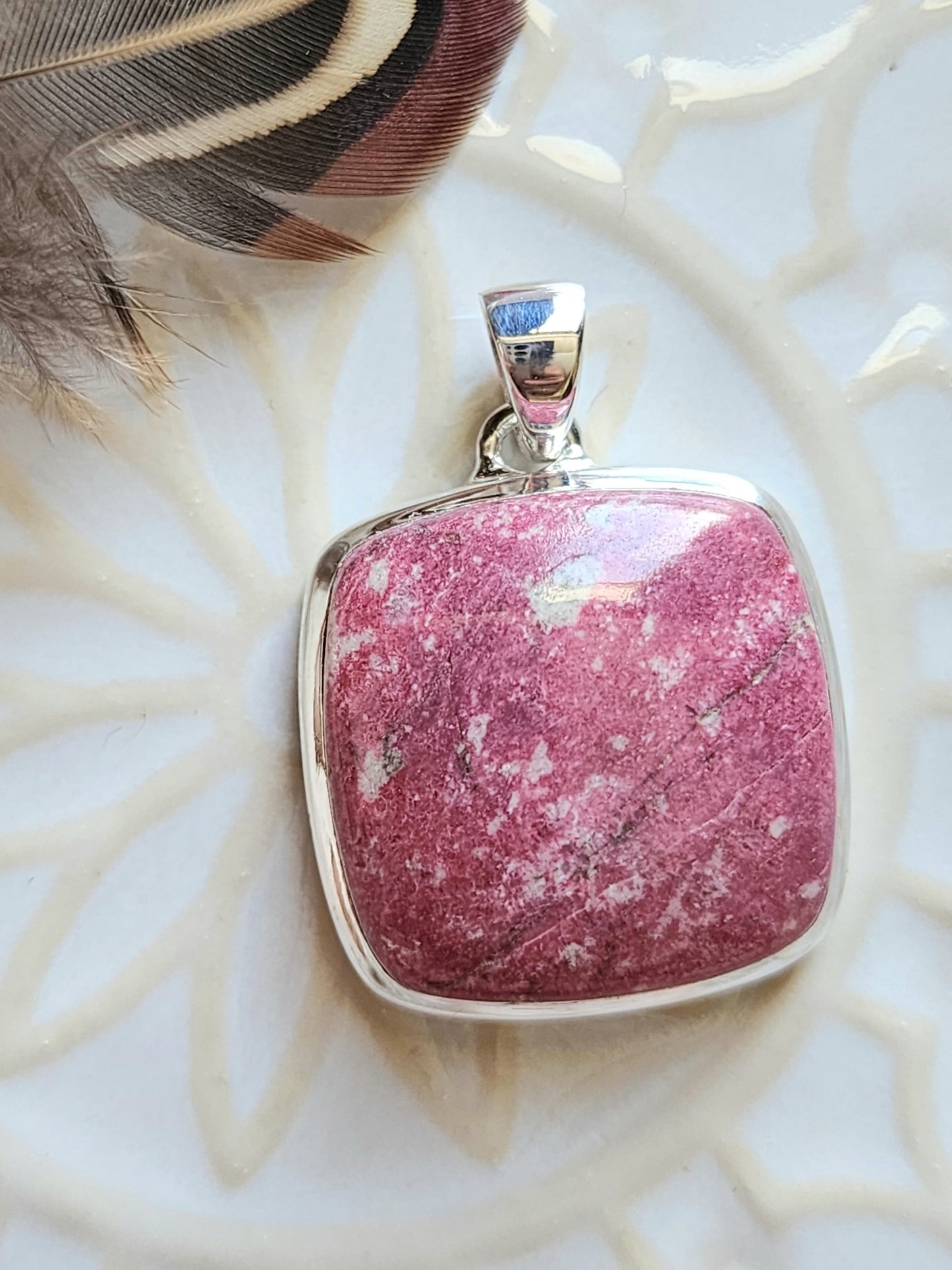 Pink Thulite Stirling Silver S925 Pendant