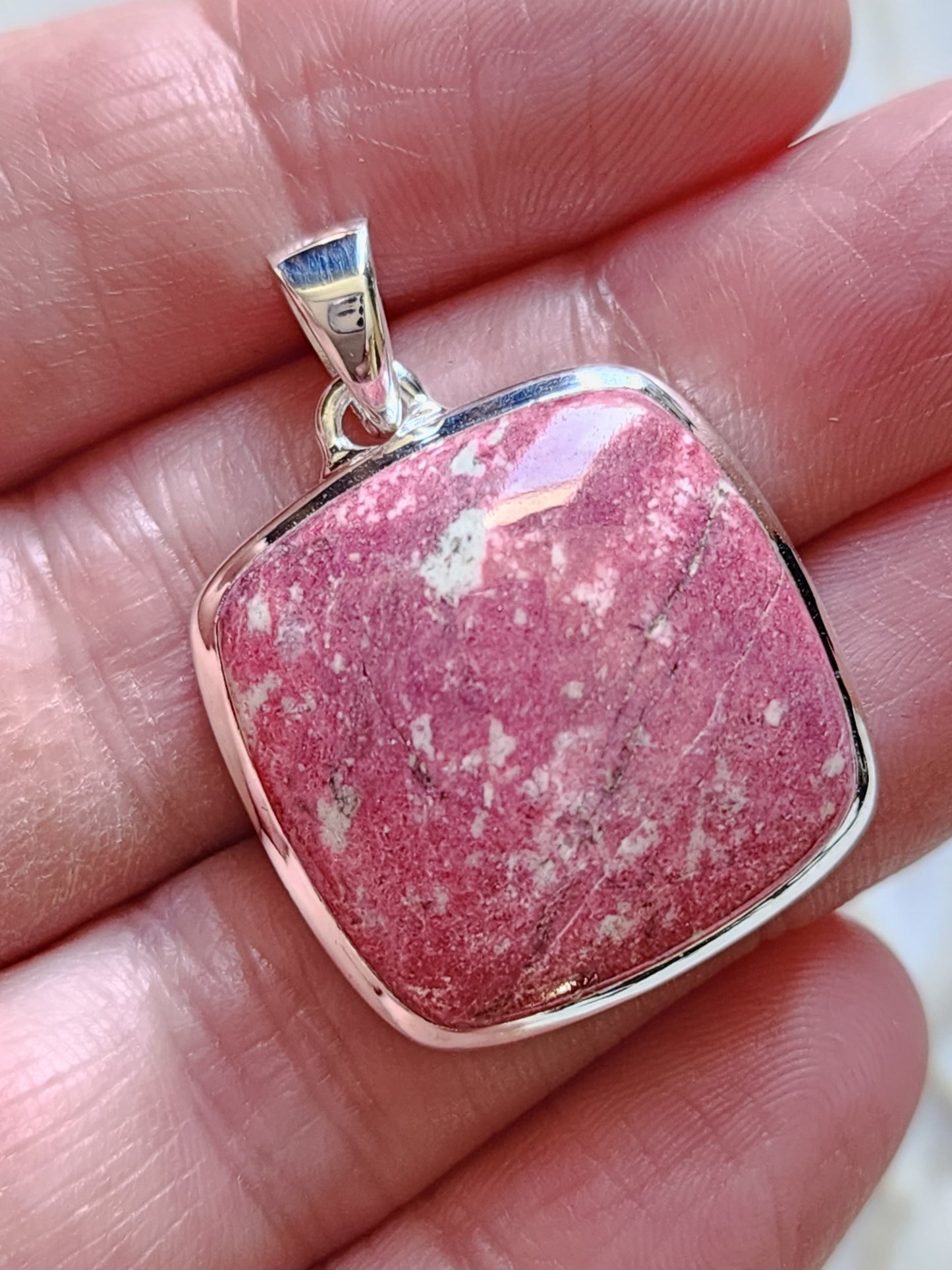 Pink Thulite Stirling Silver S925 Pendant