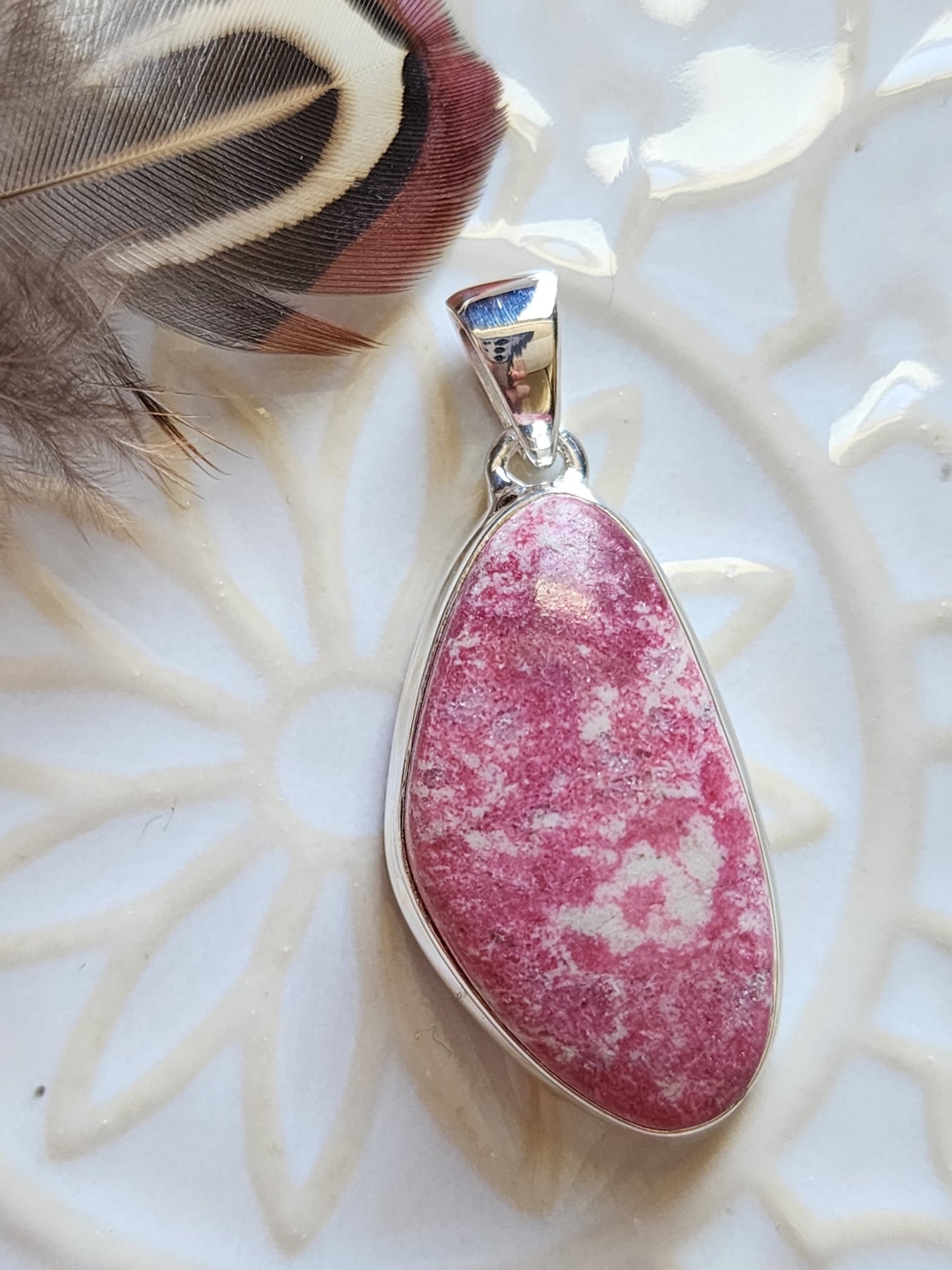 Pink Thulite Stirling Silver S925 Pendant