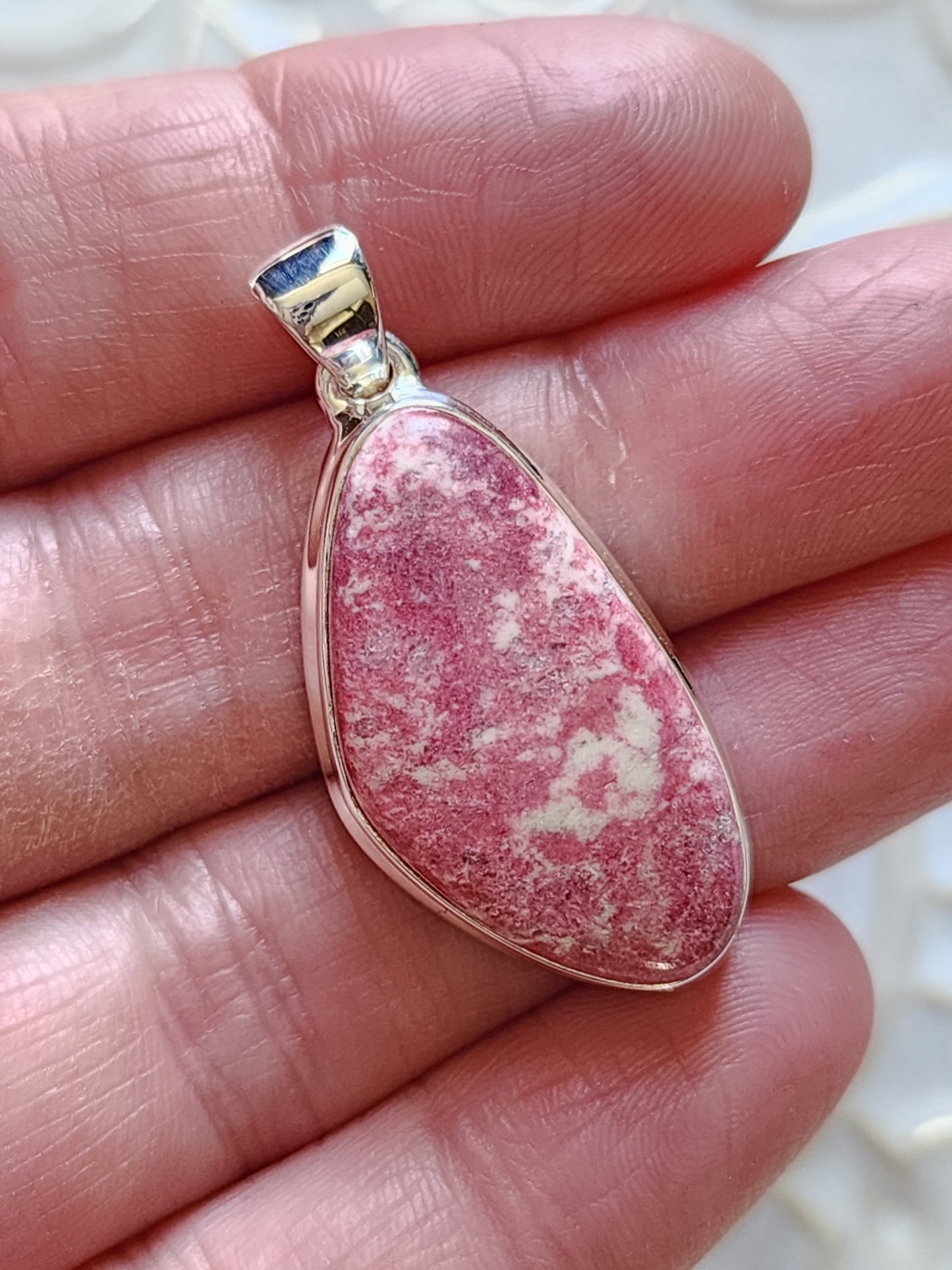 Pink Thulite Stirling Silver S925 Pendant