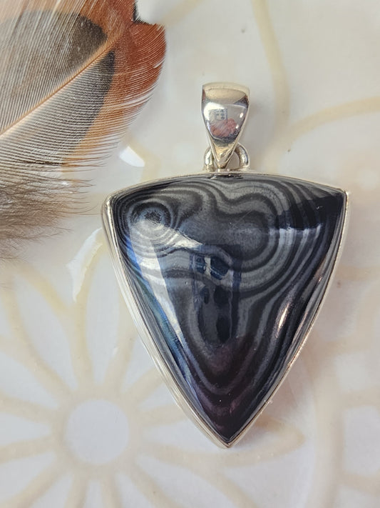 Psilomelane Stirling Silver S925 Pendant